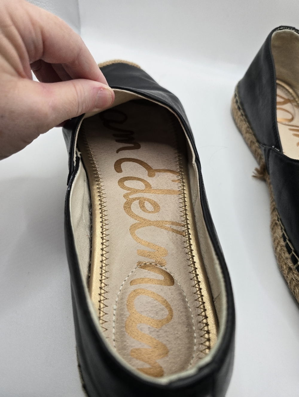 Sam Edleman Leather Black Espadrille Jute Details Flats/shoes. Ladies 9.5M - Picture 10 of 12